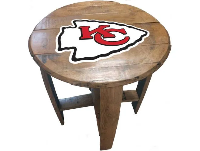 Imperial USA Officially Licensed NFL Oak Barrel Side Table