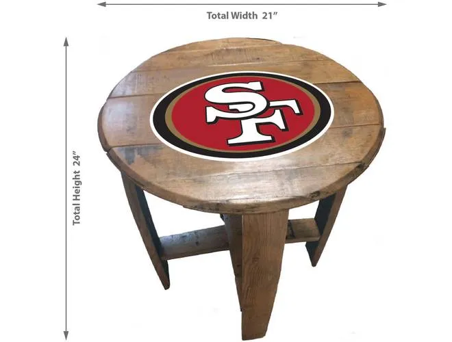 Imperial USA Officially Licensed NFL Oak Barrel Side Table