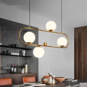 Industrial Style rectangle chandelier Art Swing Buckle Design Retro glass ball light Parlor Coffee Shop dining room chandelier