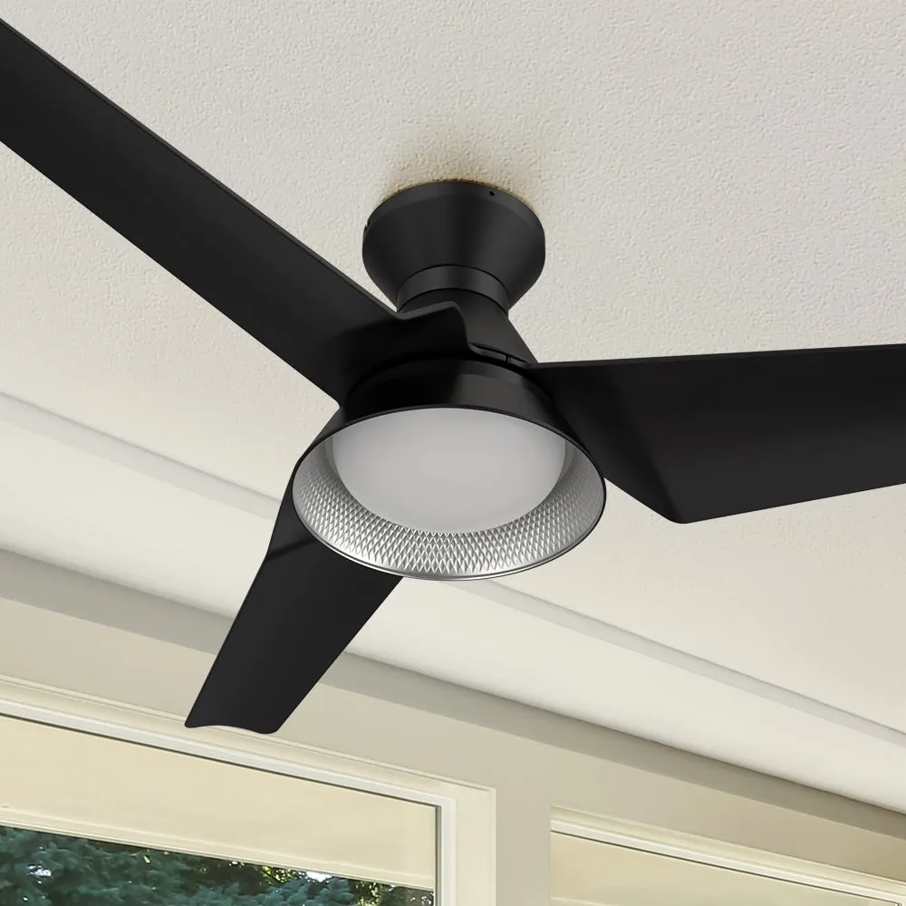 Jett Low Profile Smart Ceiling Fan with LED Light and remote 52 inch