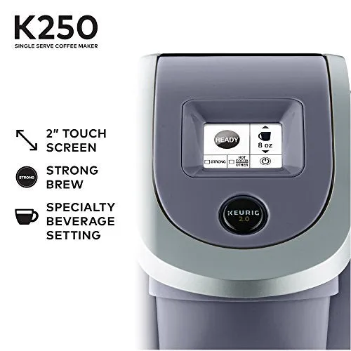 Keurig K250 Coffee Maker, Single Serve K-Cup Pod Coffee Brewer, With Strength Control, Plum Grey