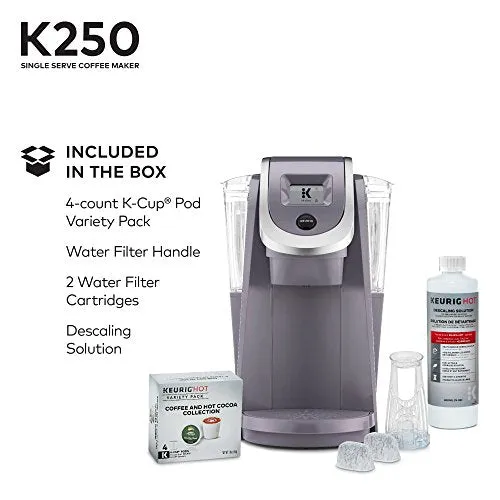 Keurig K250 Coffee Maker, Single Serve K-Cup Pod Coffee Brewer, With Strength Control, Plum Grey