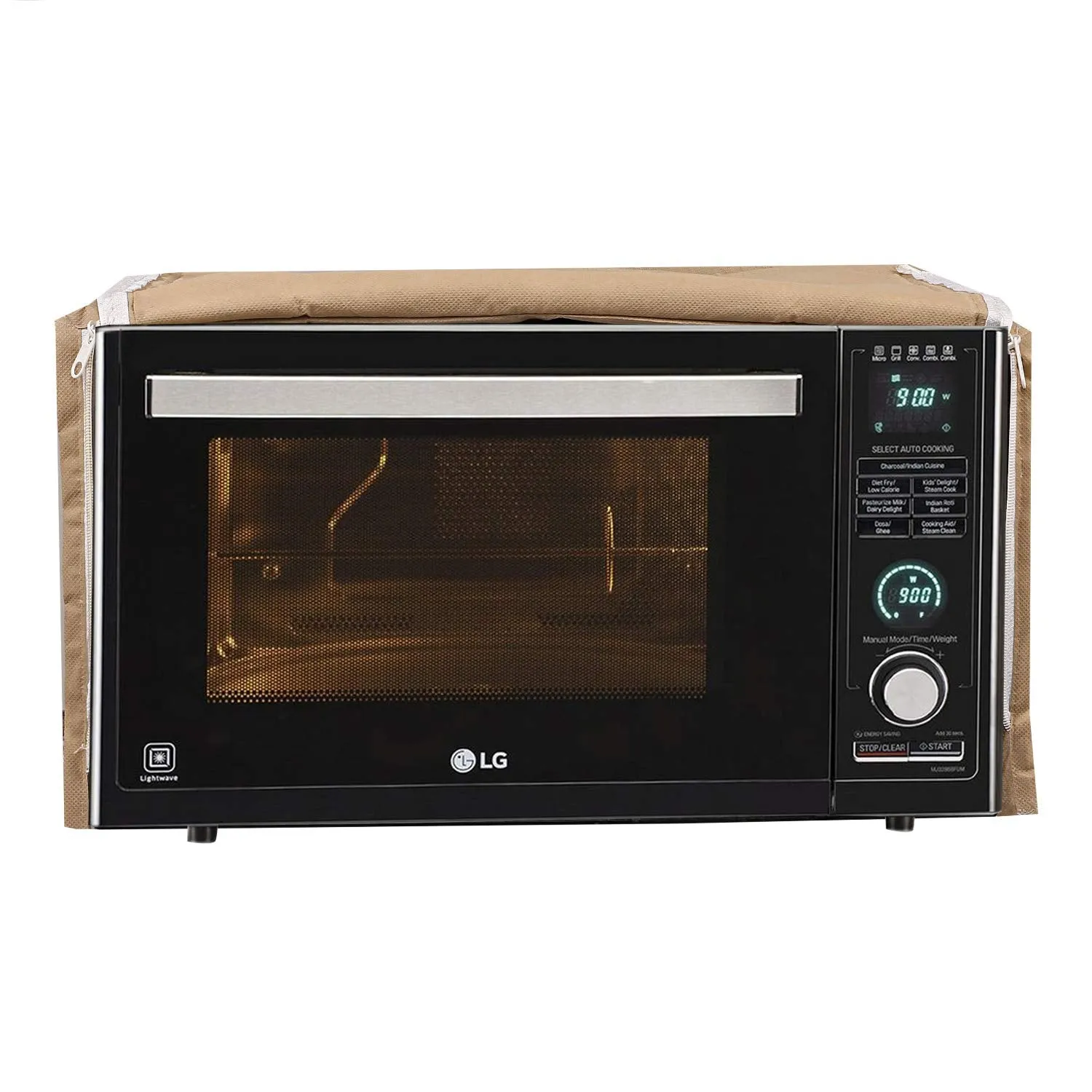 Kuber Industries Cotton 1 Piece Microwave Oven Cover 30 LTR (Gold) -CTKTC5769