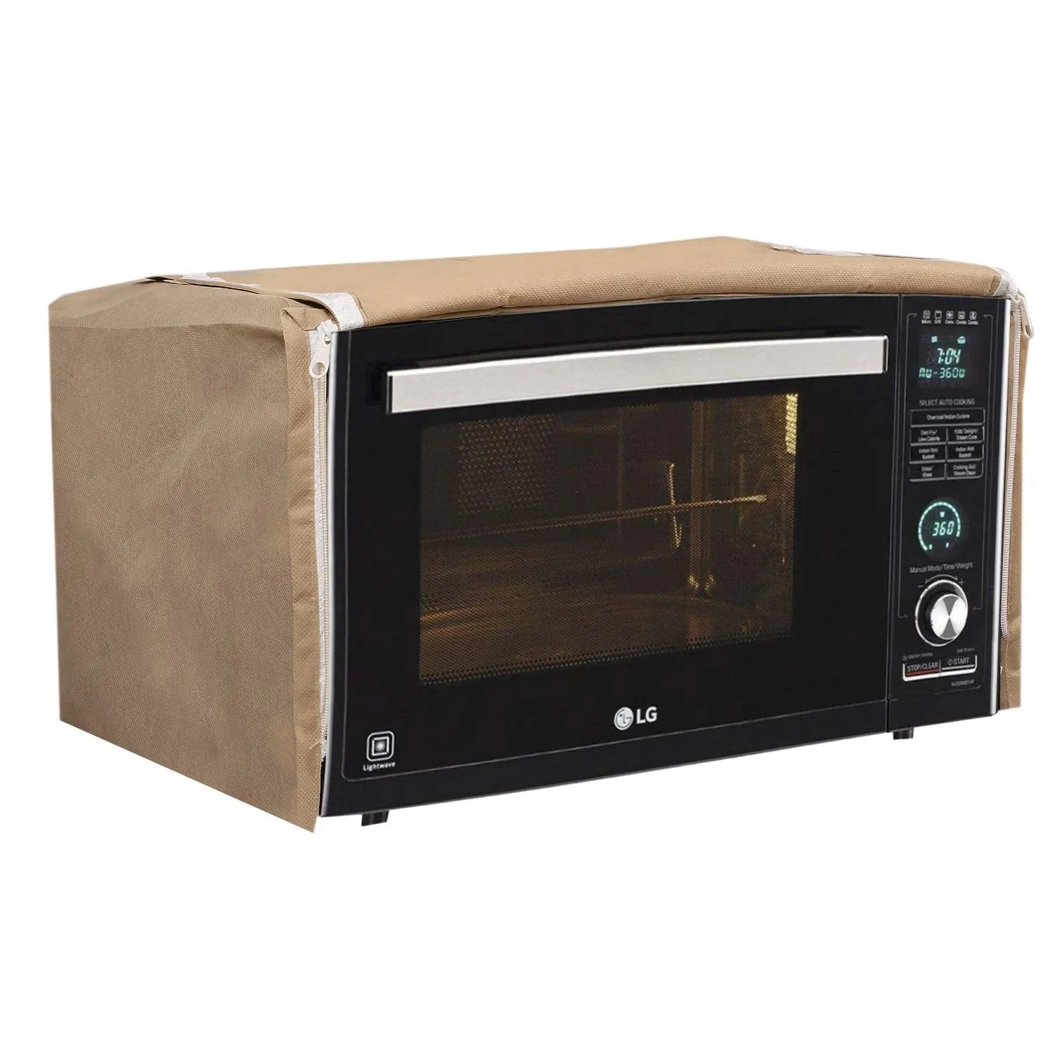 Kuber Industries Cotton 1 Piece Microwave Oven Cover 30 LTR (Gold) -CTKTC5769