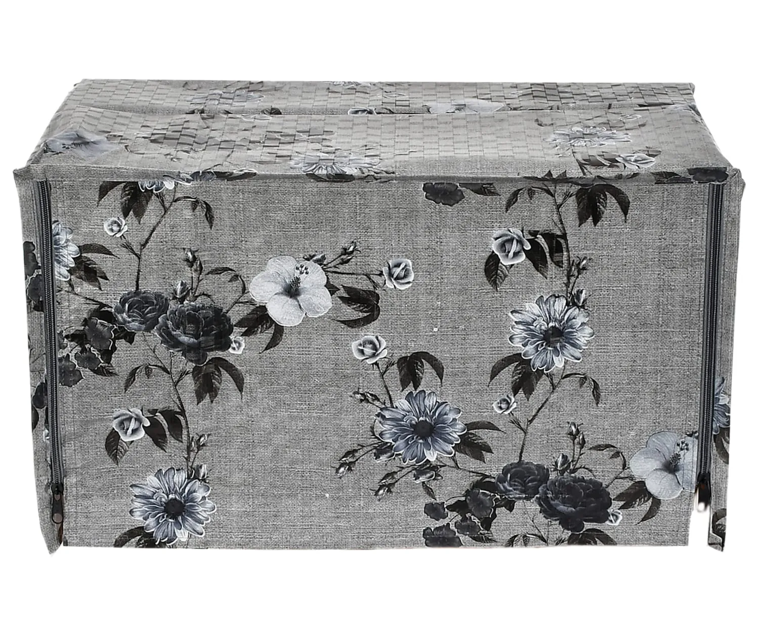 Kuber Industries PVC Flower Printed Microwave Oven Cover, Dustproof Machine Protector Cover,30 LTR. (Grey)-50KM01263