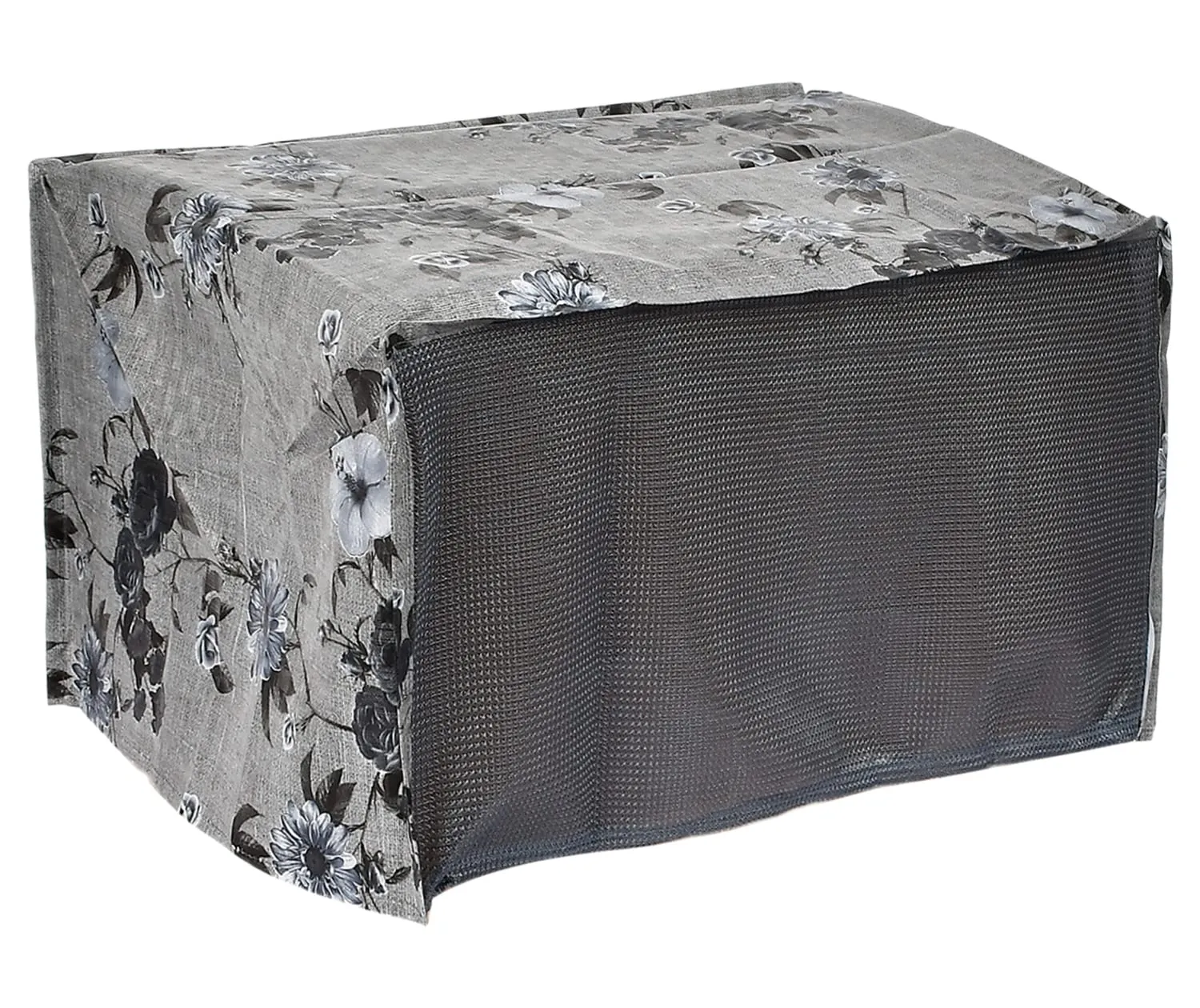 Kuber Industries PVC Flower Printed Microwave Oven Cover, Dustproof Machine Protector Cover,30 LTR. (Grey)-50KM01263