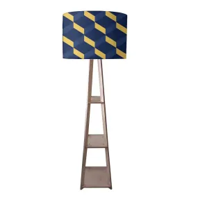 Large Wooden Floor Lamp - Hexa Pattern