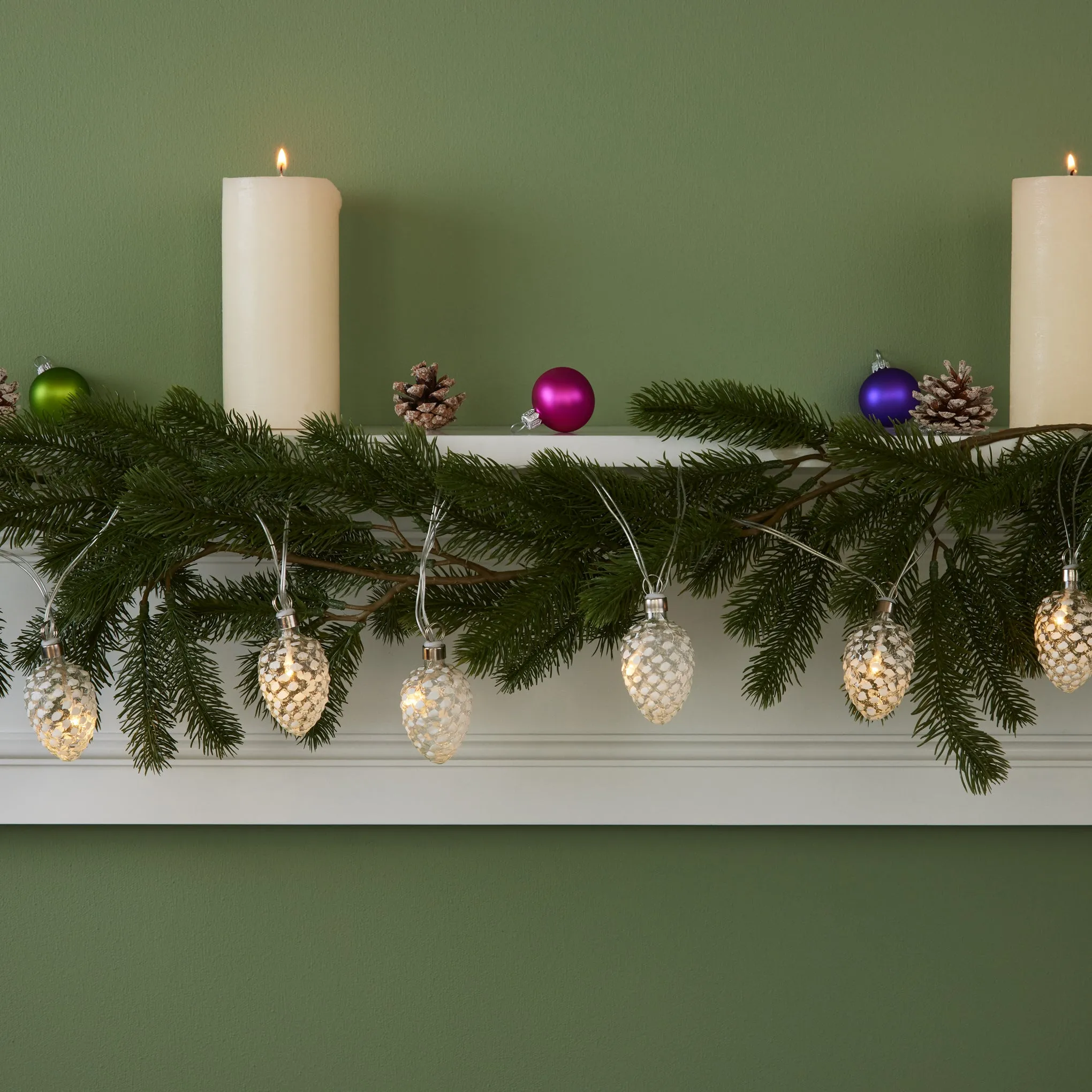 LED Holiday String Lights - Pinecone