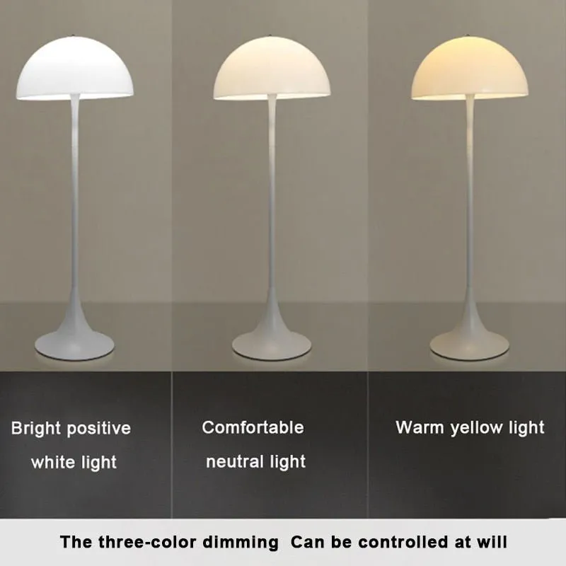 LED White Mushroom Floor and Table Lamp