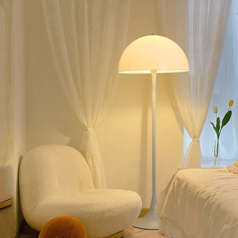 LED White Mushroom Floor and Table Lamp