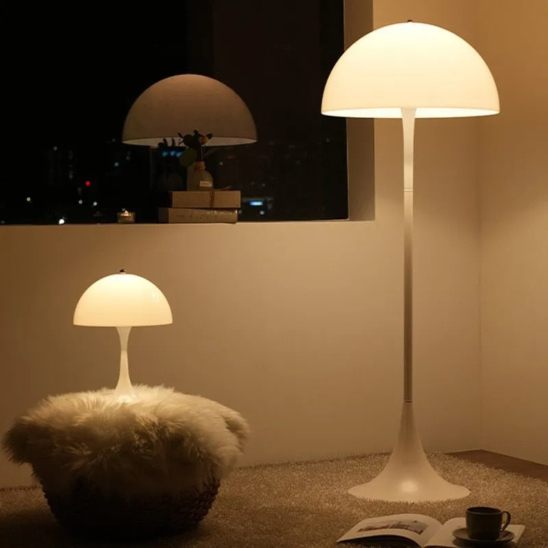 LED White Mushroom Floor and Table Lamp