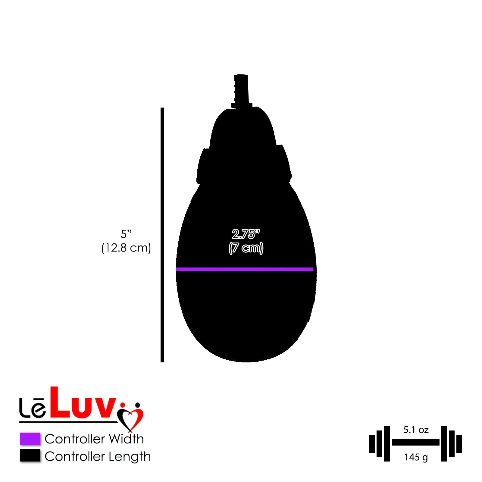 LeLuv eGrip Penis Pump - Electric Handle with MASTER GAUGE 2.4 Inch Diameter Cylinder