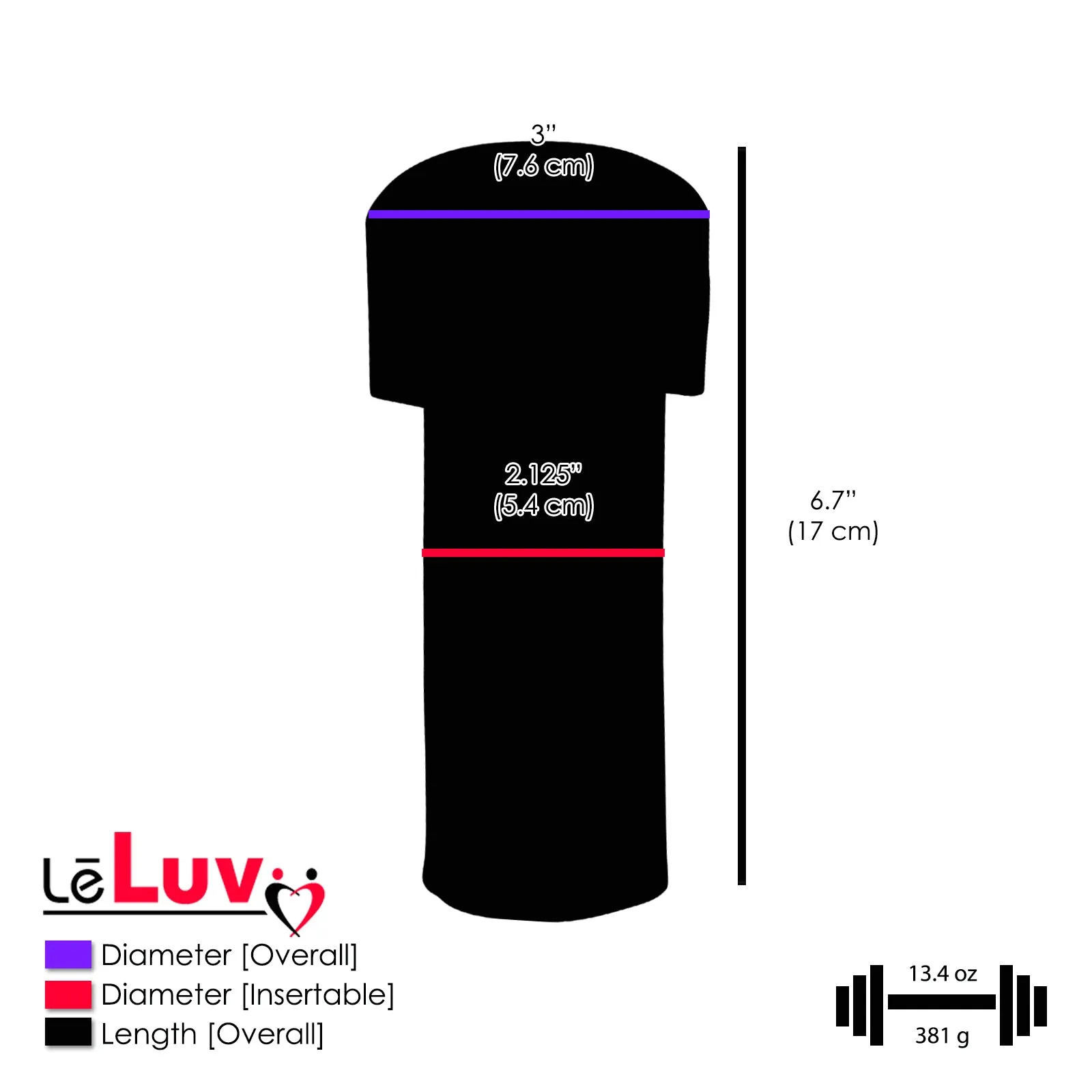 LeLuv eGrip Penis Pump - Electric Handle with MASTER GAUGE 2.4 Inch Diameter Cylinder