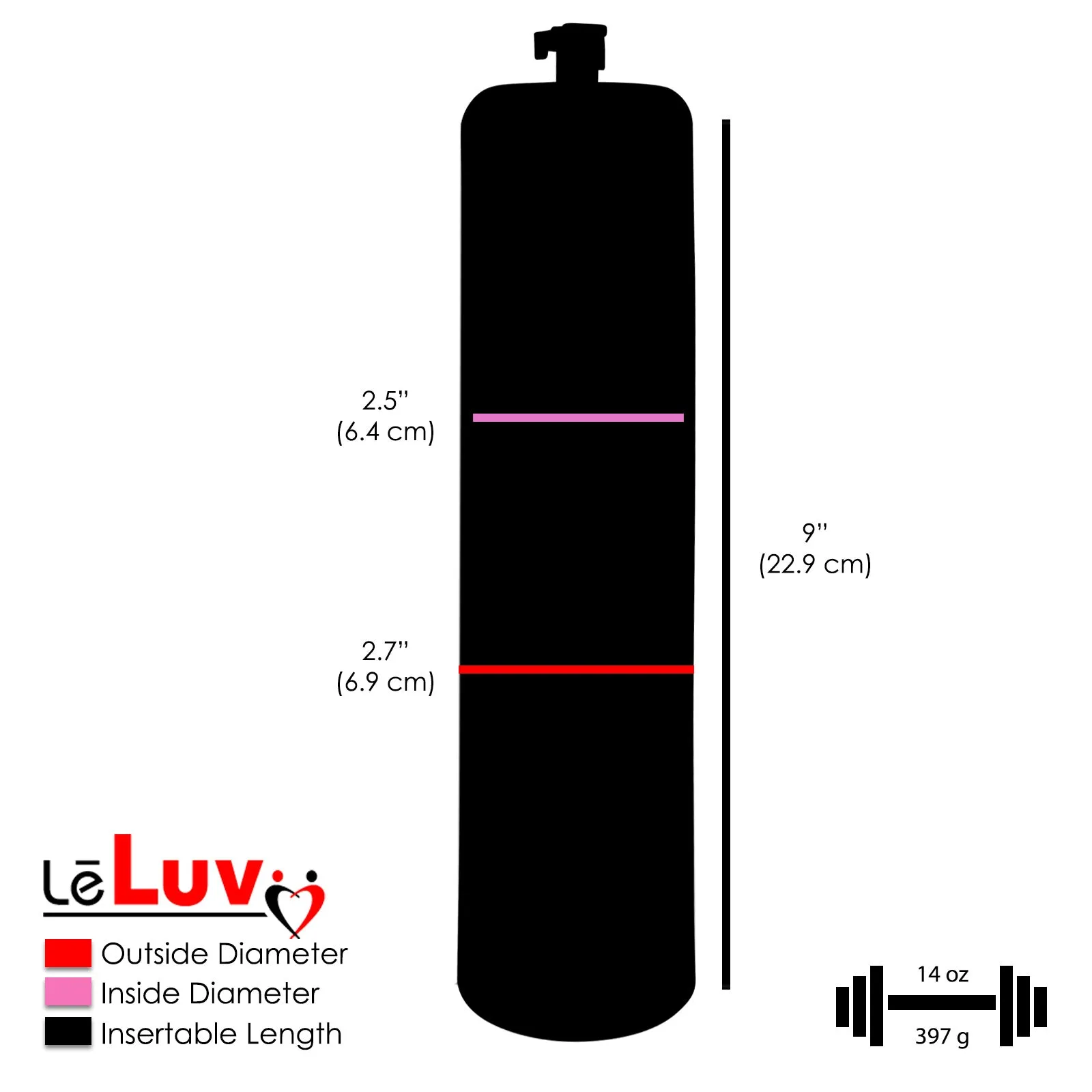 LeLuv Maxi Penis Pump - Black Handle, Clear Hose - Thick-Walled Cylinders