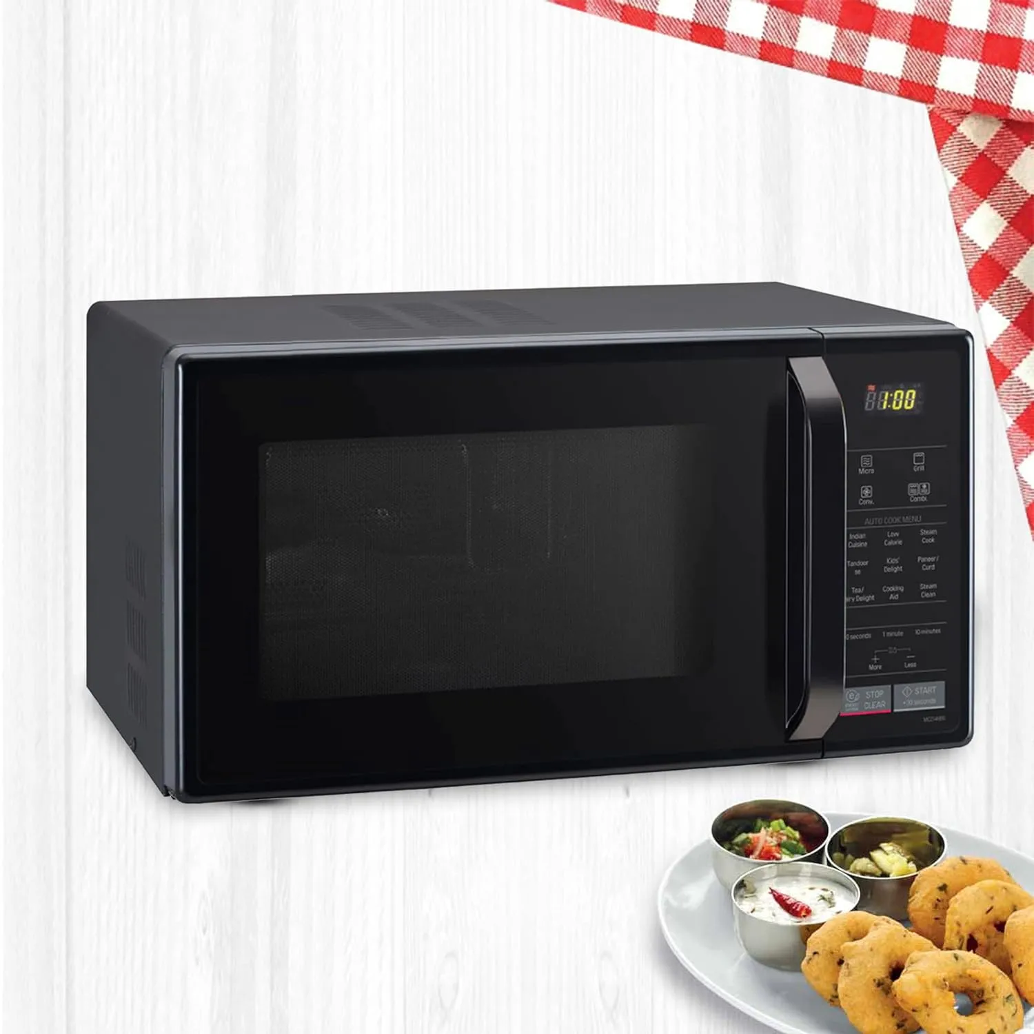 LG 21 L Convection Microwave Oven (MC2146BG, Glossy Black)