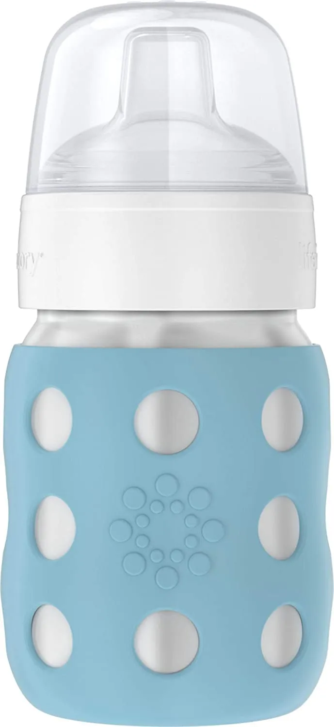 Lifefactory - Stainless Steel 8oz Wide Neck Bottle with Sippy