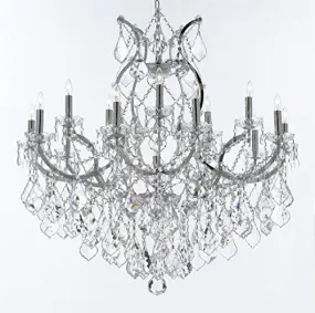 Maria Theresa Chandelier Lighting Crystal Chandeliers H38 "X W37" Chrome Finish Great For The Dining Room Living Room Family Room Entryway / Foyer - J10-Chrome/26050/15 1