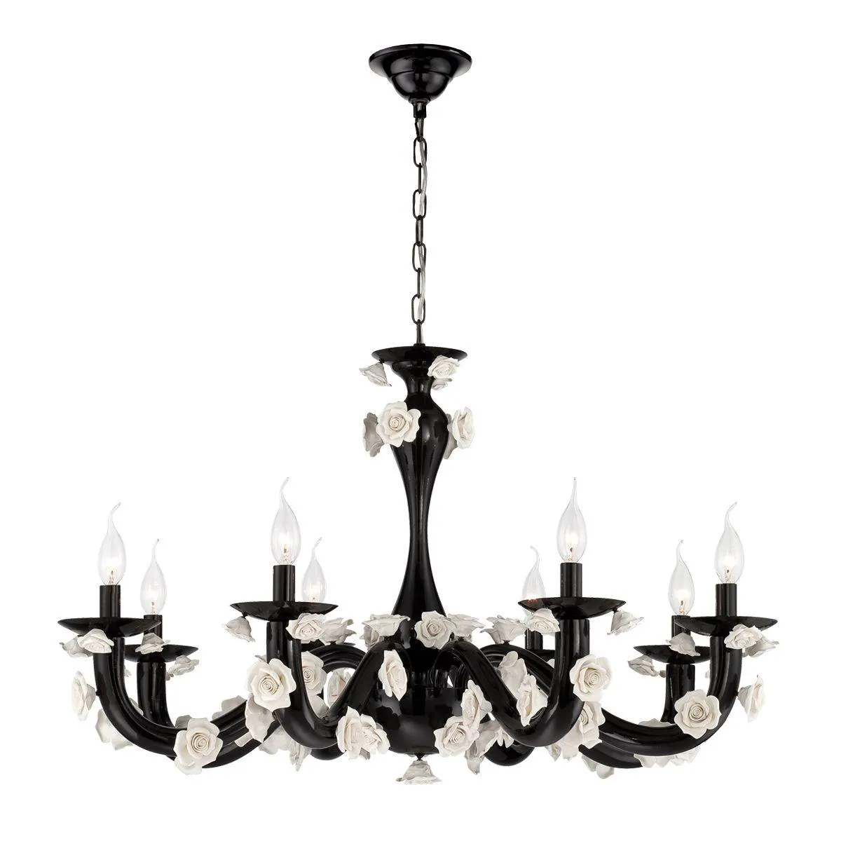 MARTINA 37 in. 9 Lights Chandelier Black finish