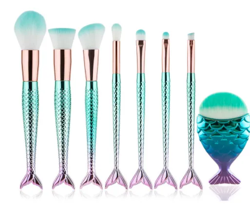 Mermaid Shaped Makeup Brushes