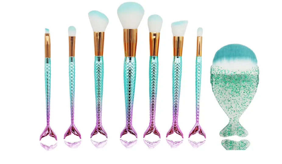 Mermaid Shaped Makeup Brushes