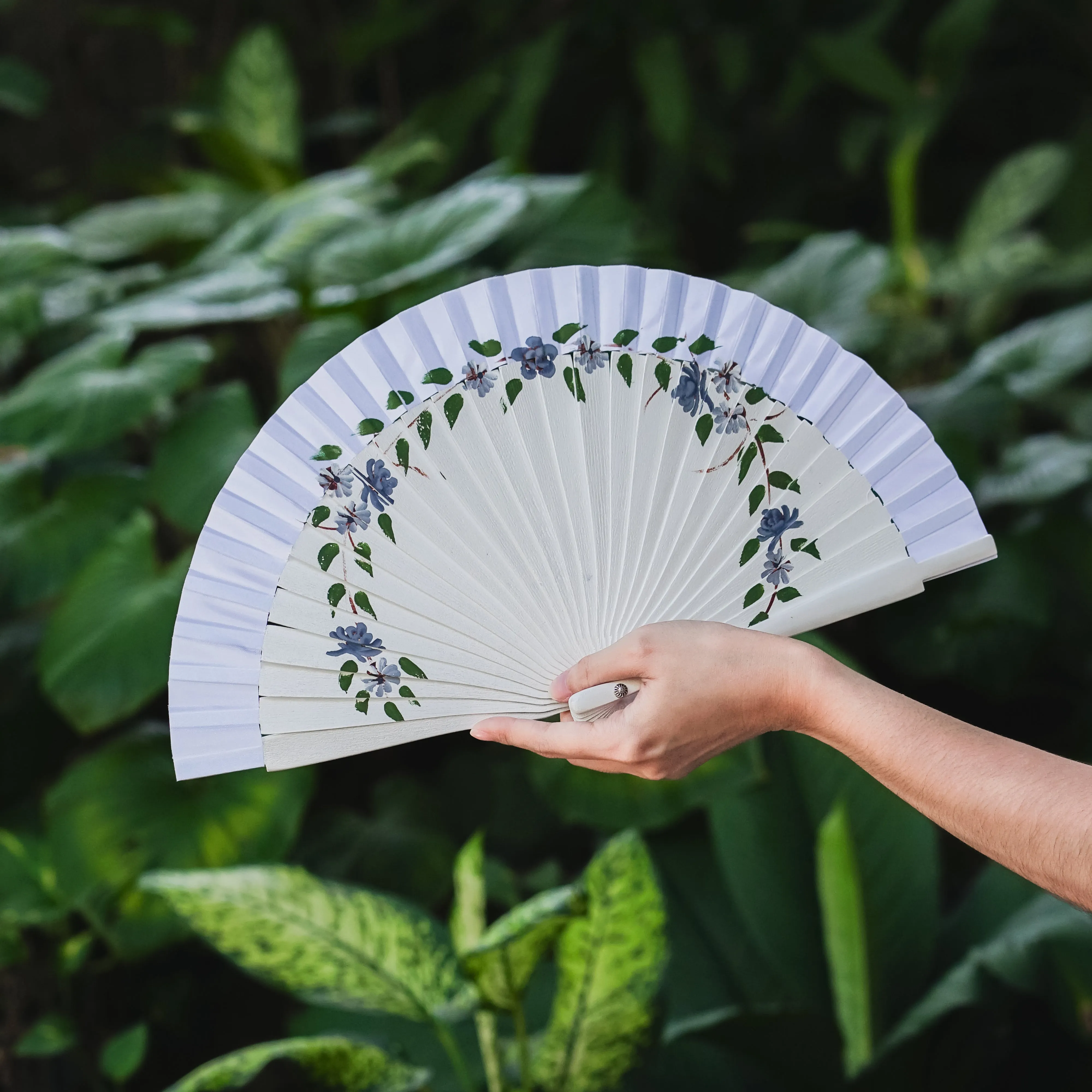 Metallic Hand Painted Fans