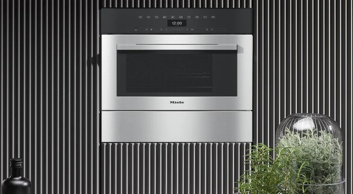 Miele DGM7340-CLST 40 Litre Steam Oven with Microwave, DualSteam Technology, DirectSensor, 59.5cm Wide - Stainless Steel/CleanSteel