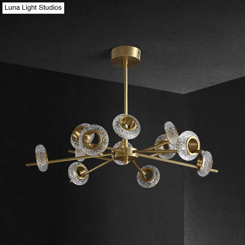 Modern Brass Crystal Chandelier - Elegant Hanging Pendant for Living Room