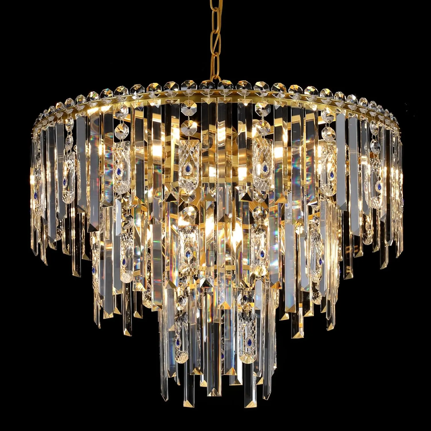 Modern Crystal Chandeliers Ceiling Pendant Light Fixture for Living Room Dining Room Foyer Kitchen Entryway