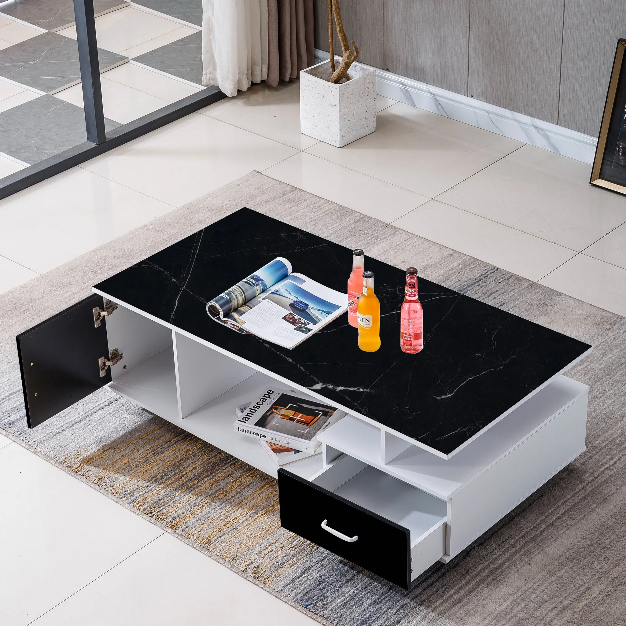 Modern Wood Coffee Table - White - CT-288