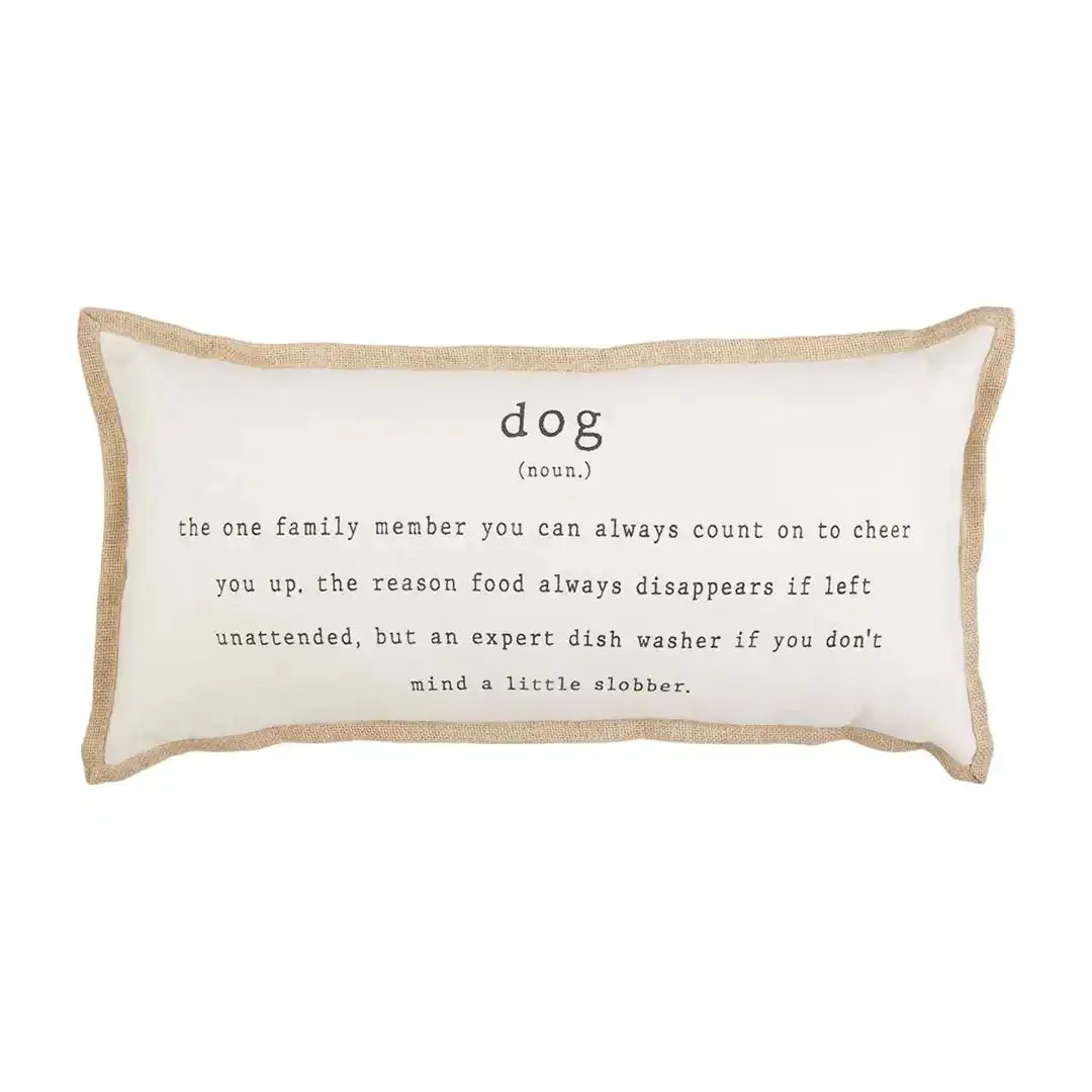 Mud Pie Dog Definition Jute Pillow