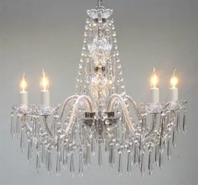 New Murano Venetian Style All Crystal Chandelier H25" X W24" - Go-A46-U/384/5