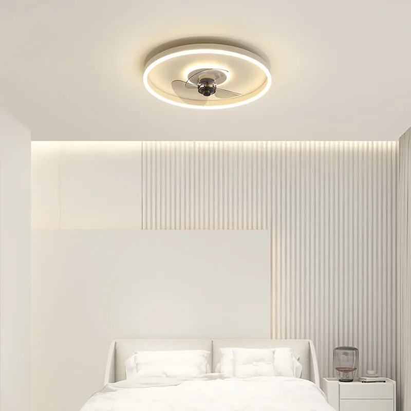 Nordic Minimalist Round Invisible LED Flush Mount Ceiling Fan Light