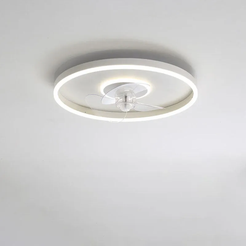 Nordic Minimalist Round Invisible LED Flush Mount Ceiling Fan Light