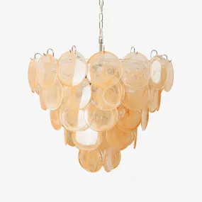 Orange Murano Disc Chandelier