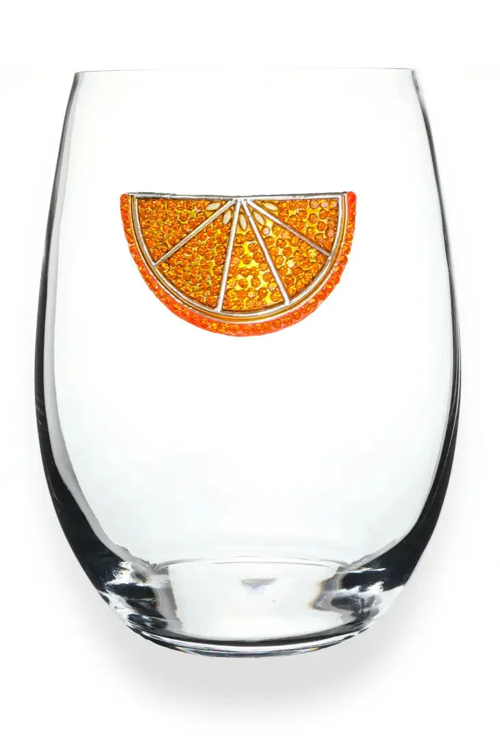 ORANGE SLICE JEWELED STEMLESS