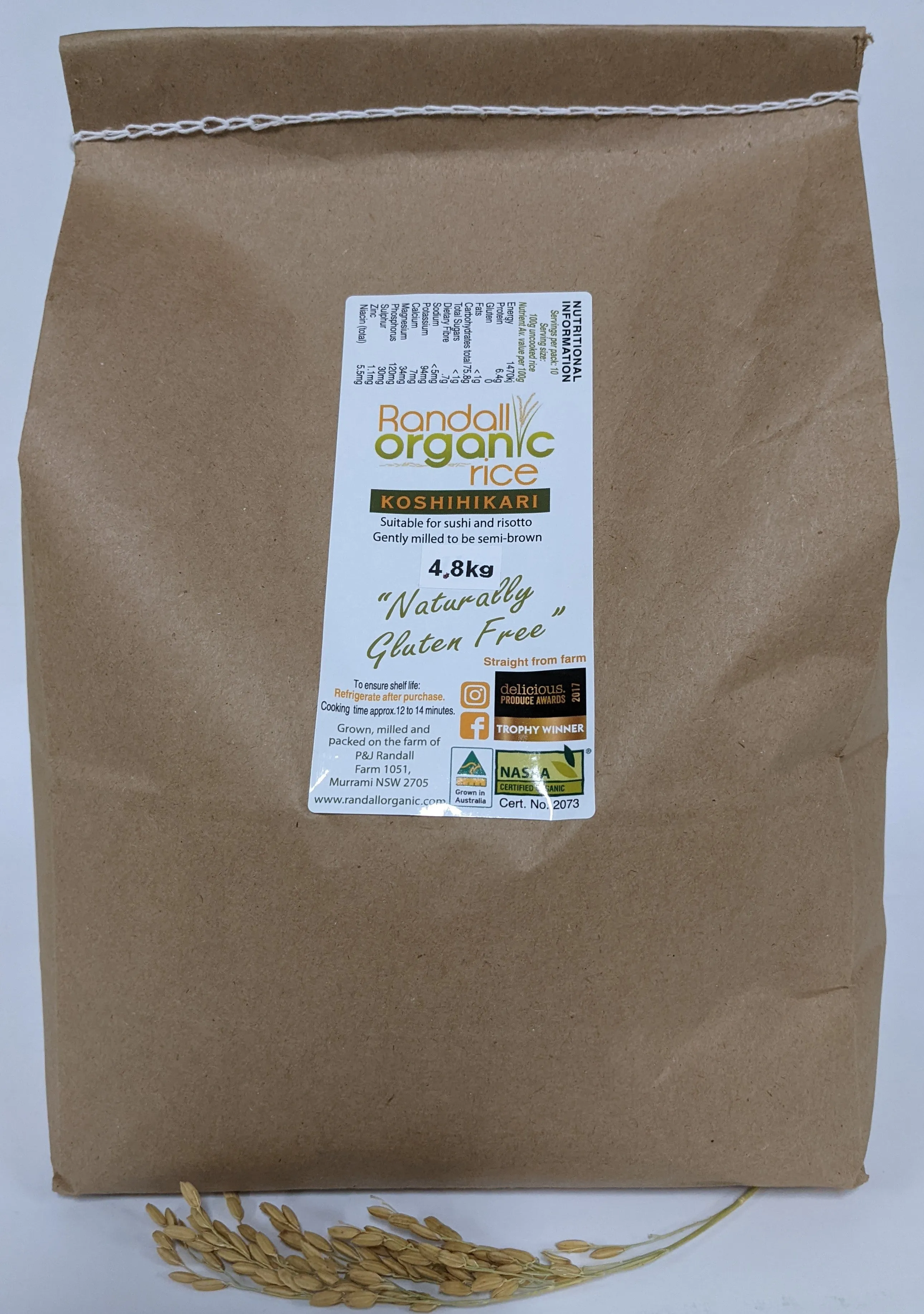 Organic White Australian-grown Koshihikari Rice