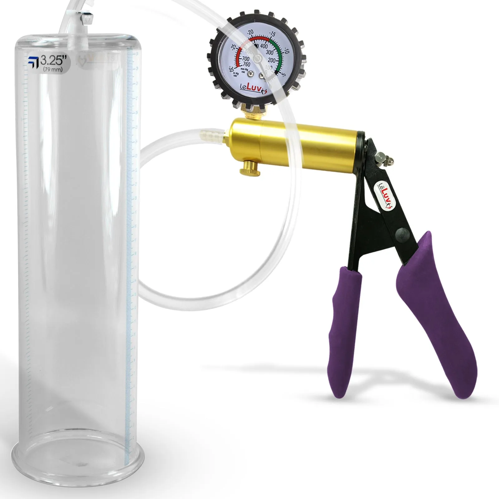 Penis Pump   Gauge LeLuv ULTIMA Purple Silicone Handle 9 Inch Length Untapered Choose Diameter