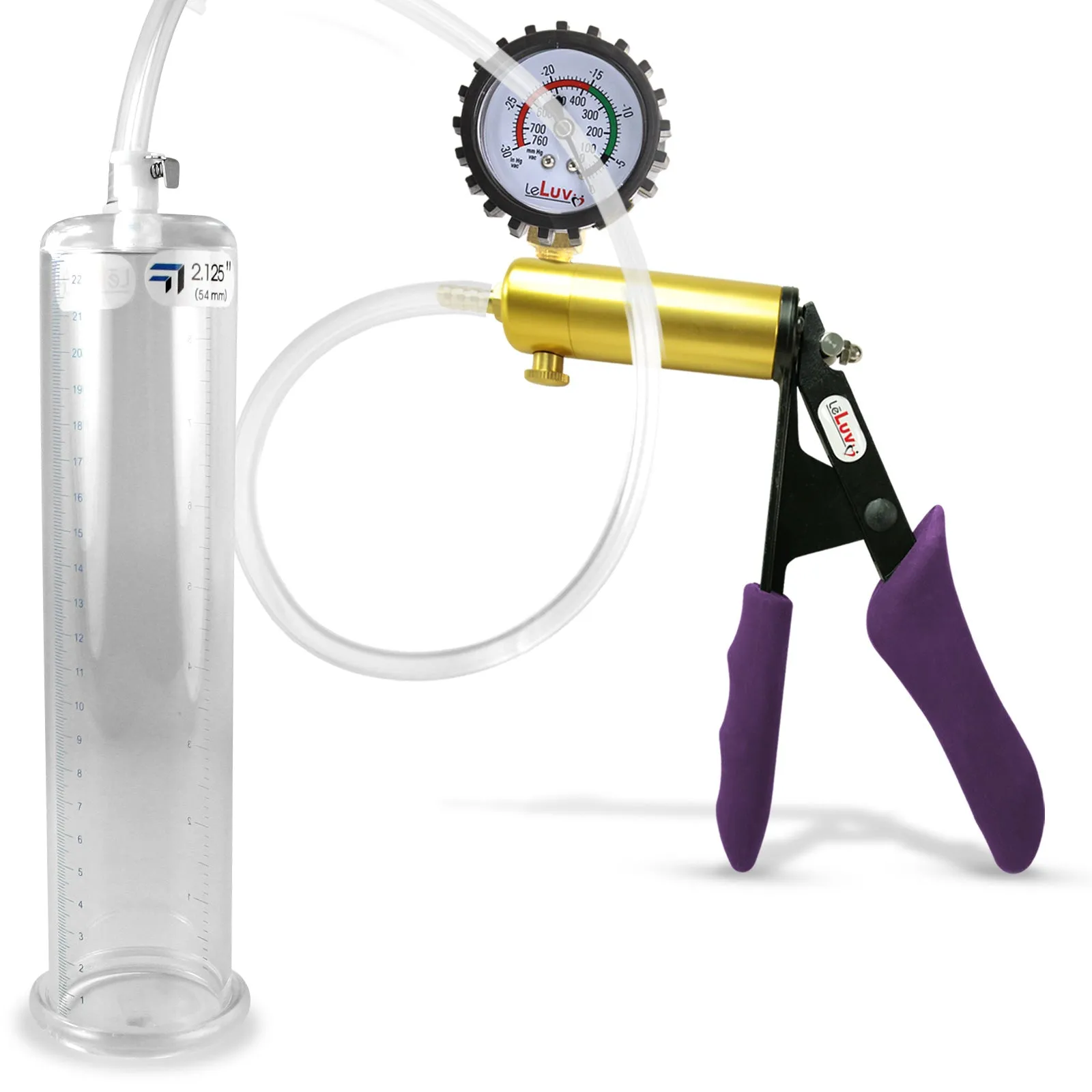 Penis Pump   Gauge LeLuv ULTIMA Purple Silicone Handle 9 Inch Length Untapered Choose Diameter