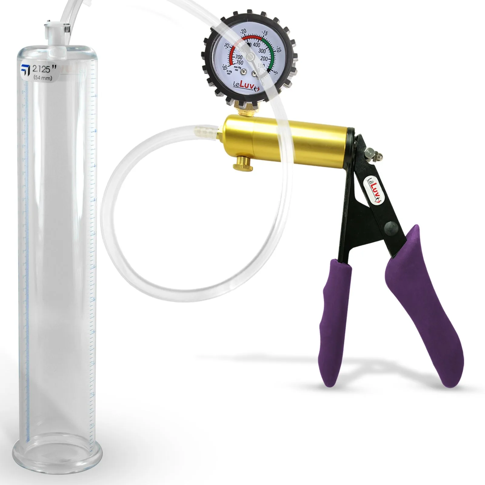 Penis Pump   Gauge LeLuv ULTIMA Purple Silicone Handle 9 Inch Length Untapered Choose Diameter