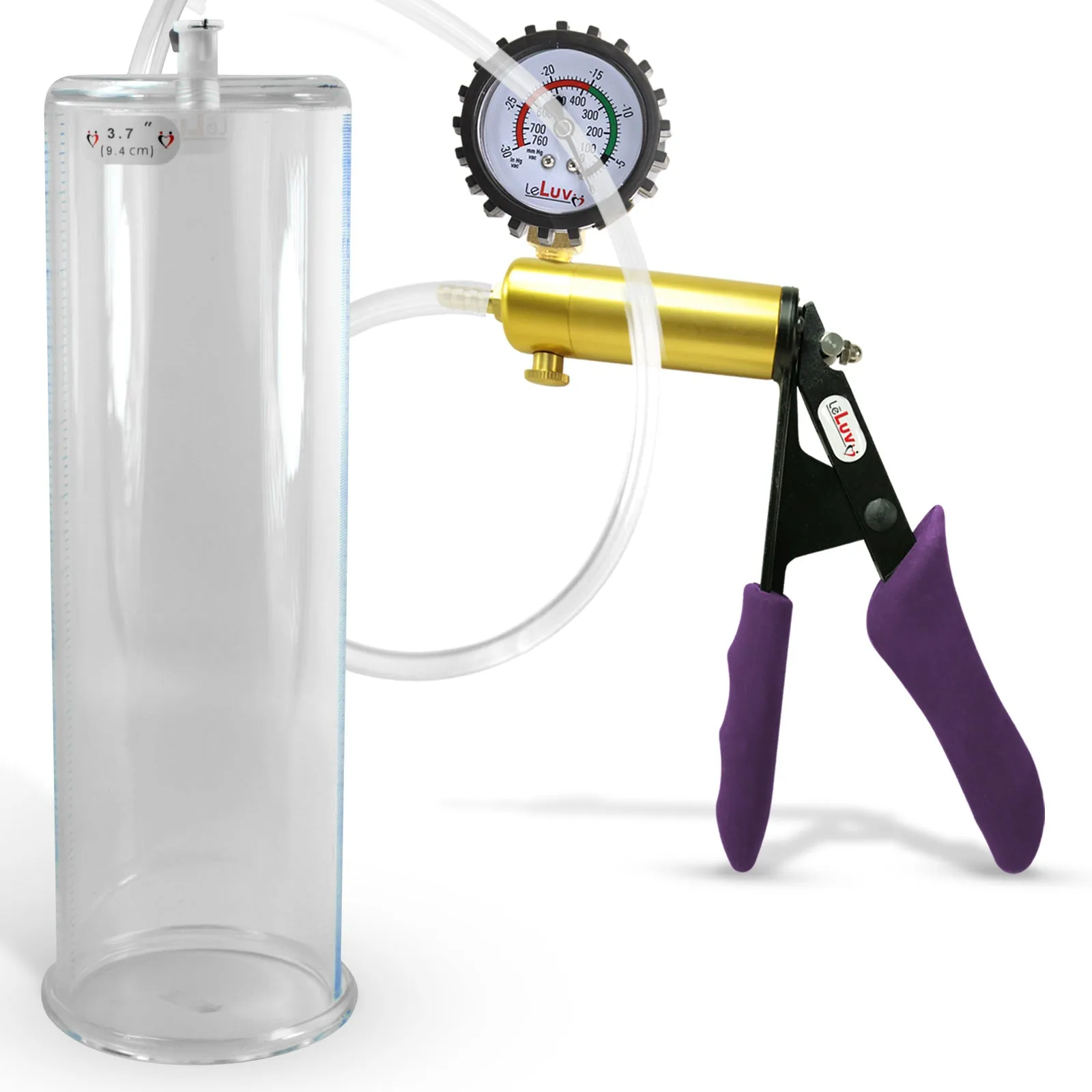 Penis Pump   Gauge LeLuv ULTIMA Purple Silicone Handle 9 Inch Length Untapered Choose Diameter