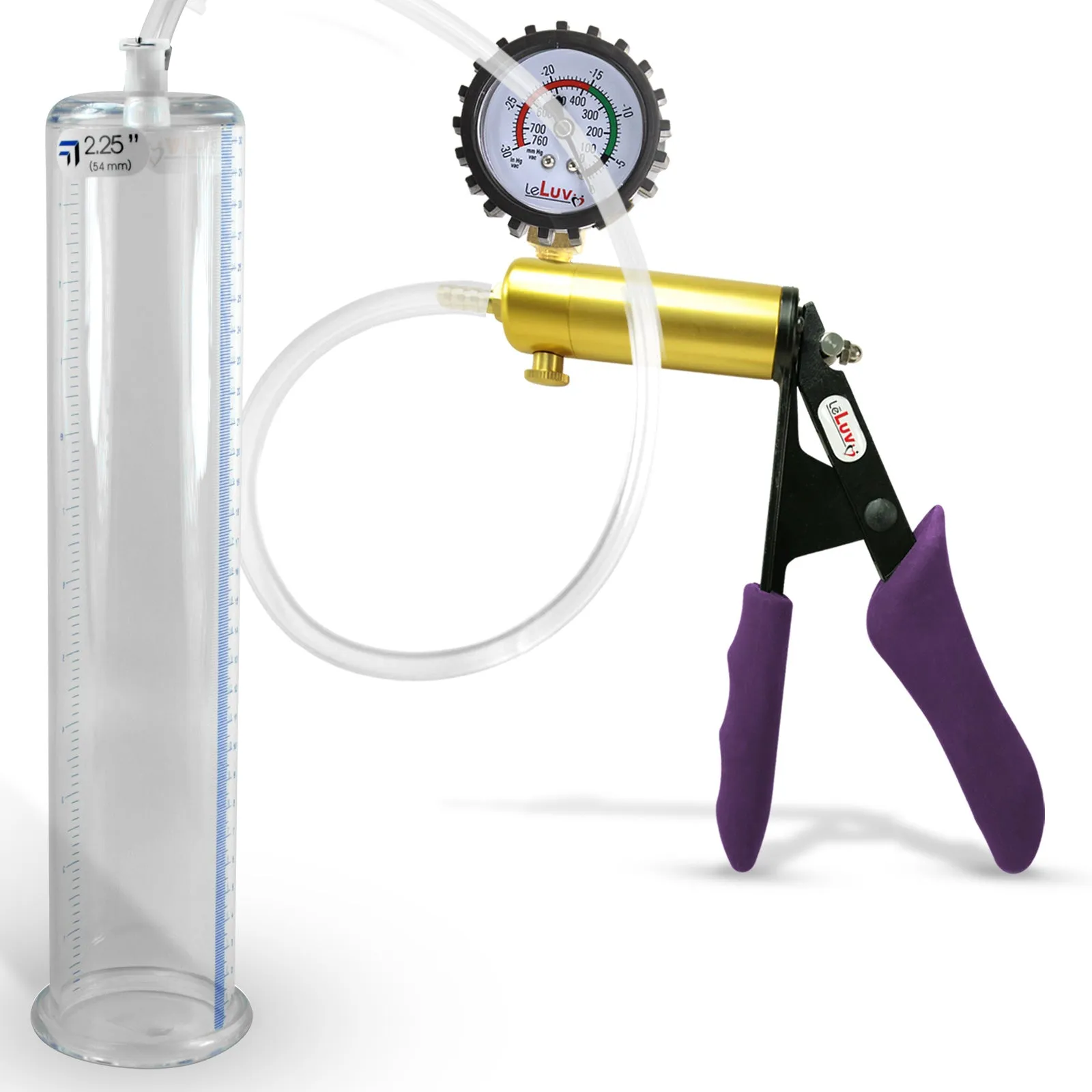 Penis Pump   Gauge LeLuv ULTIMA Purple Silicone Handle 9 Inch Length Untapered Choose Diameter