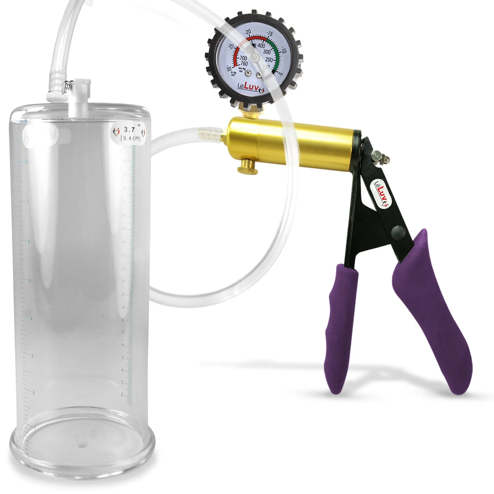 Penis Pump   Gauge LeLuv ULTIMA Purple Silicone Handle 9 Inch Length Untapered Choose Diameter