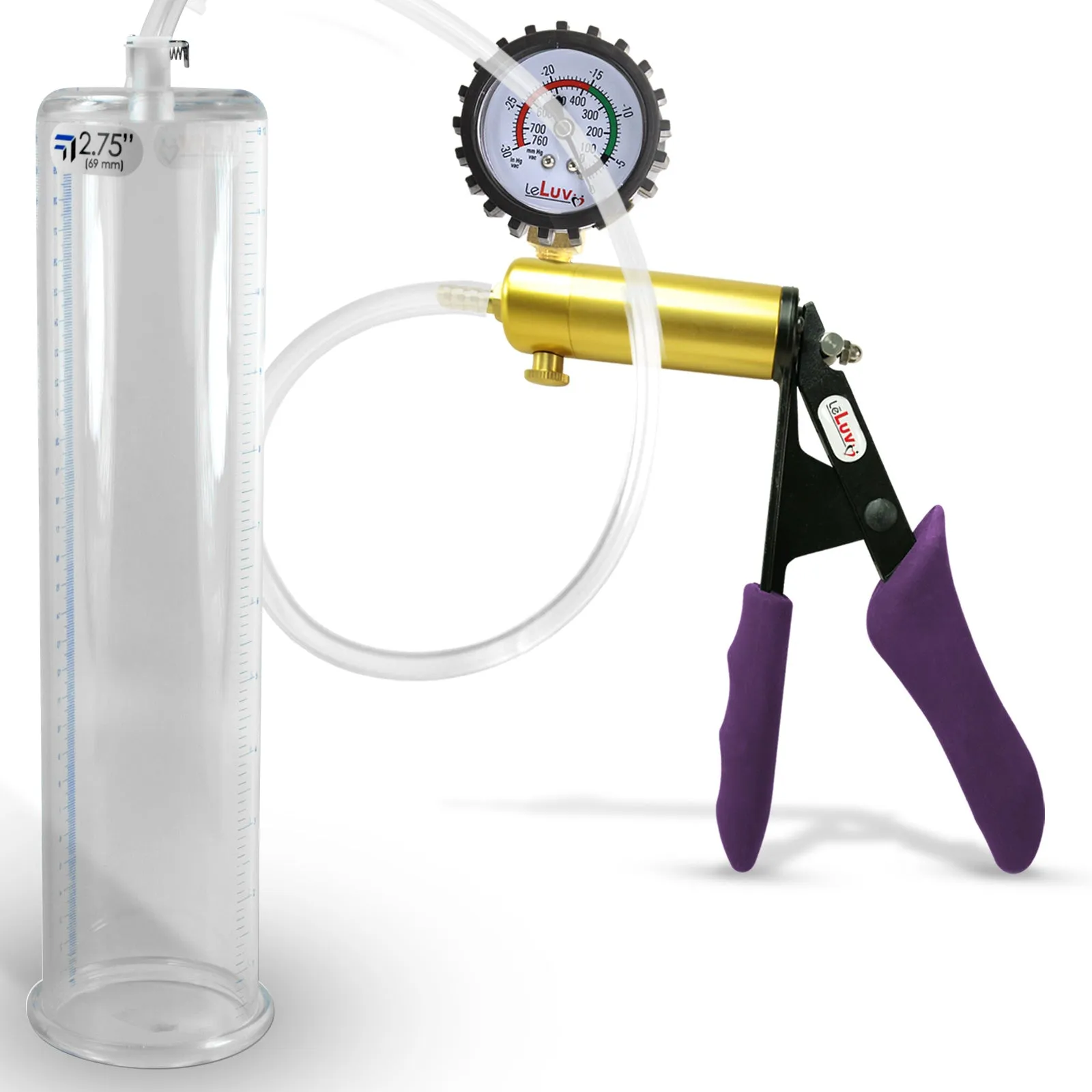 Penis Pump   Gauge LeLuv ULTIMA Purple Silicone Handle 9 Inch Length Untapered Choose Diameter