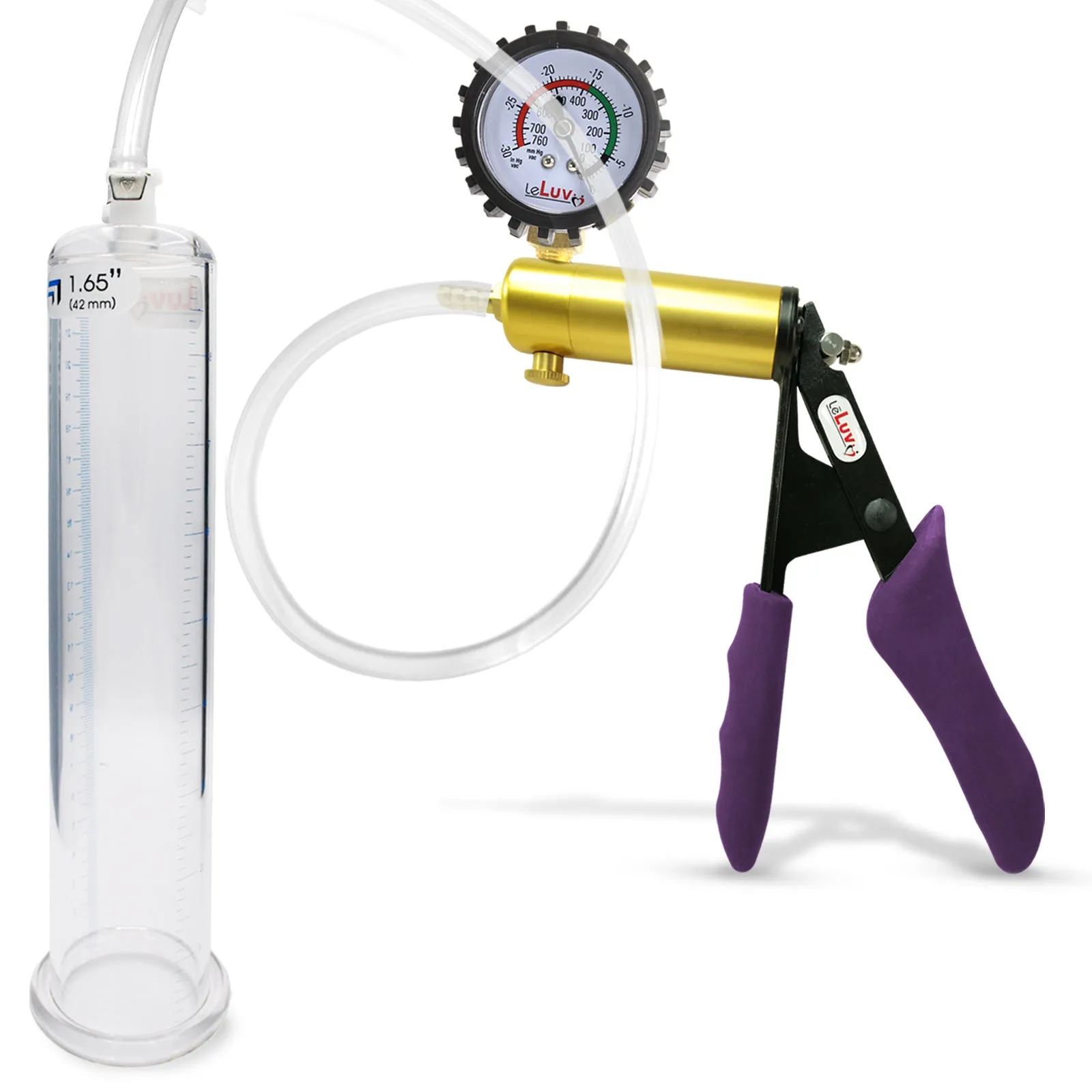 Penis Pump   Gauge LeLuv ULTIMA Purple Silicone Handle 9 Inch Length Untapered Choose Diameter