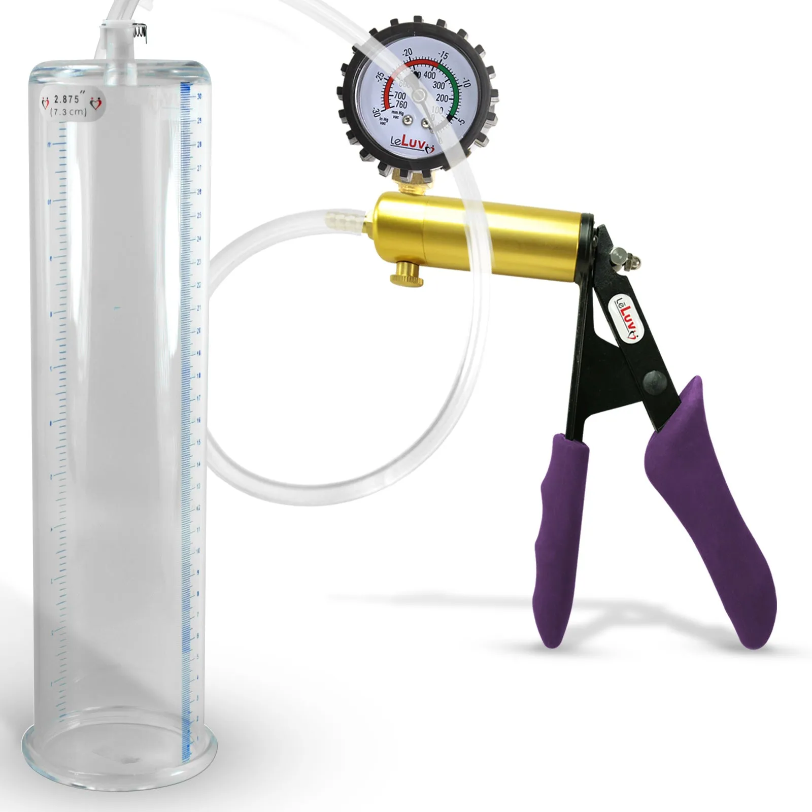 Penis Pump   Gauge LeLuv ULTIMA Purple Silicone Handle 9 Inch Length Untapered Choose Diameter