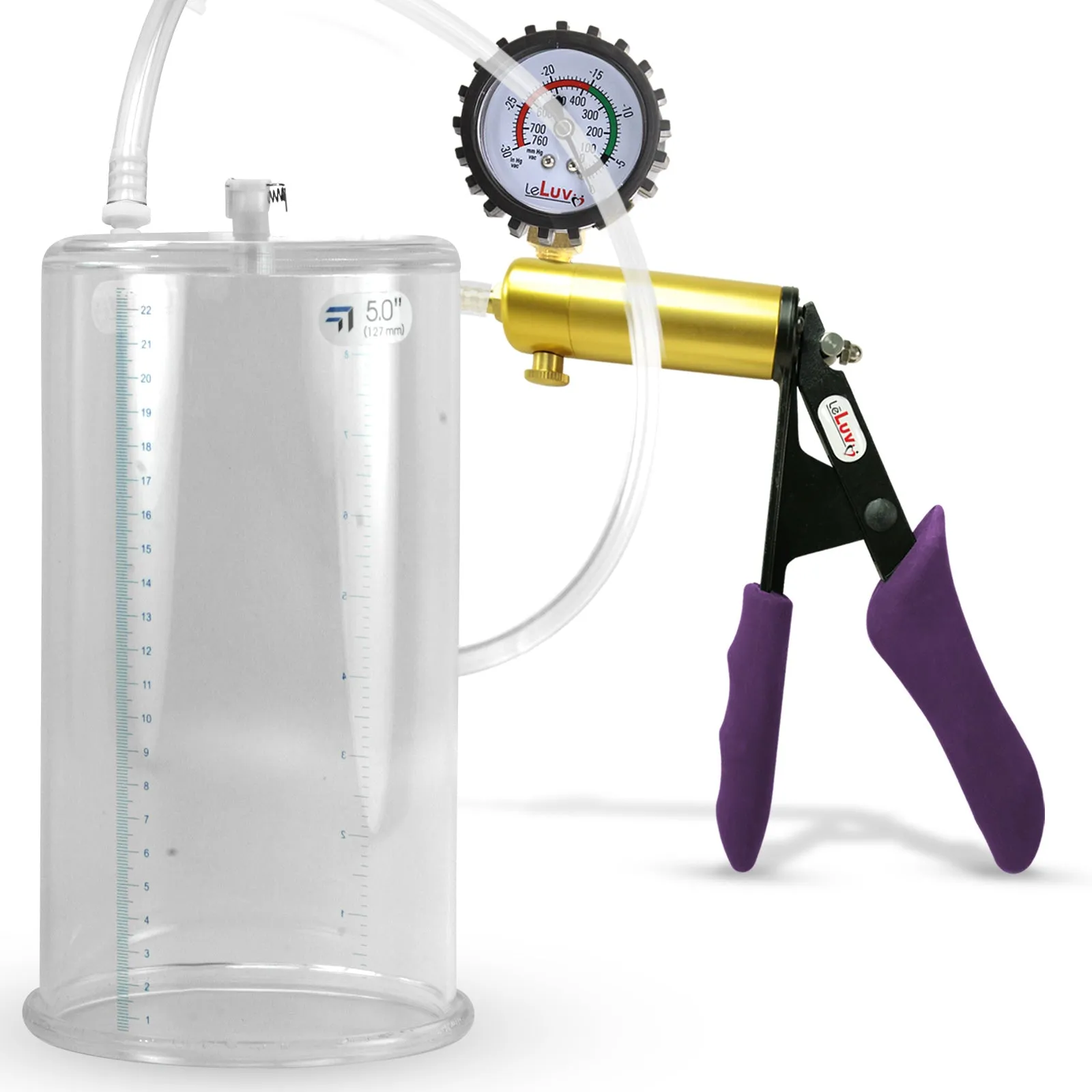 Penis Pump   Gauge LeLuv ULTIMA Purple Silicone Handle 9 Inch Length Untapered Choose Diameter