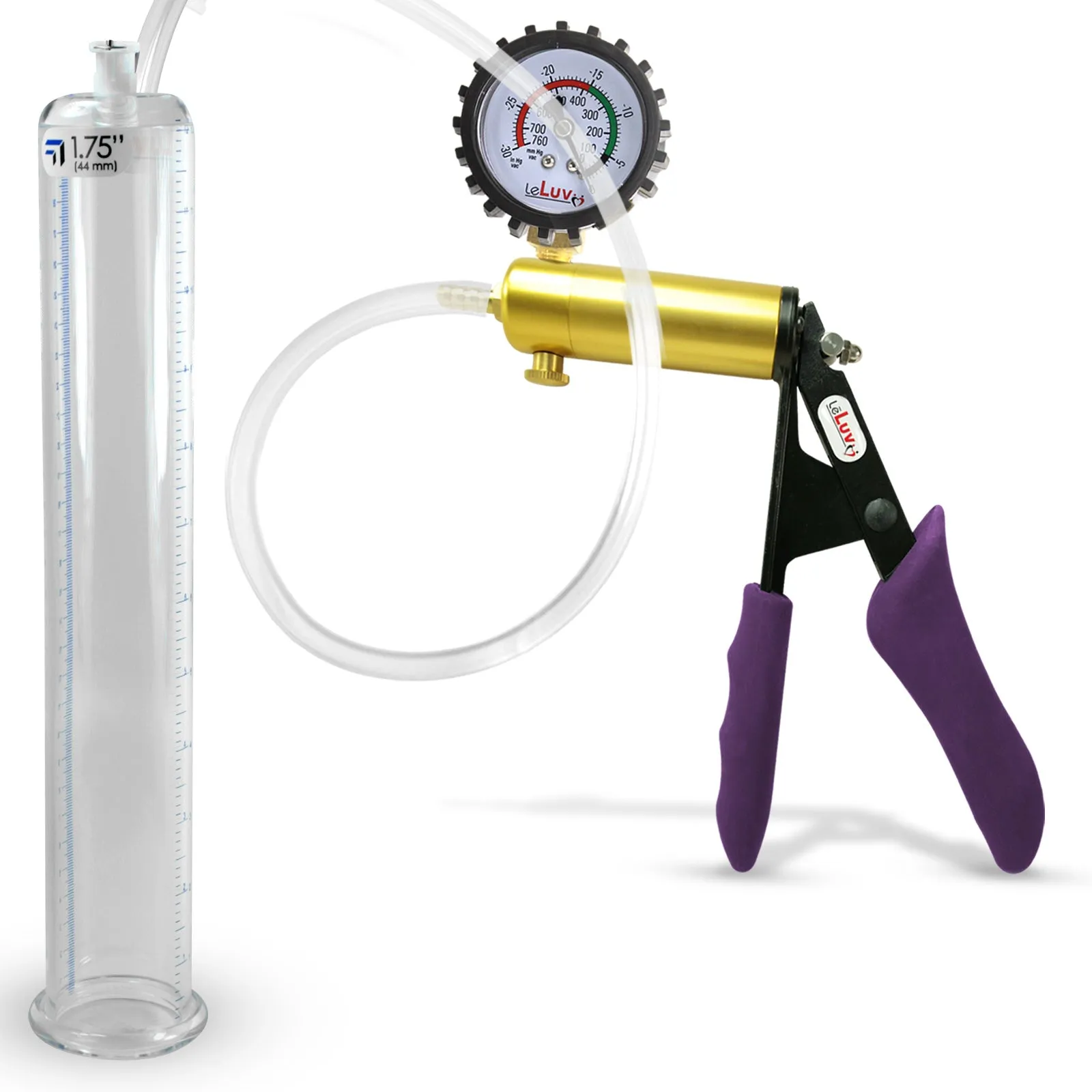 Penis Pump   Gauge LeLuv ULTIMA Purple Silicone Handle 9 Inch Length Untapered Choose Diameter