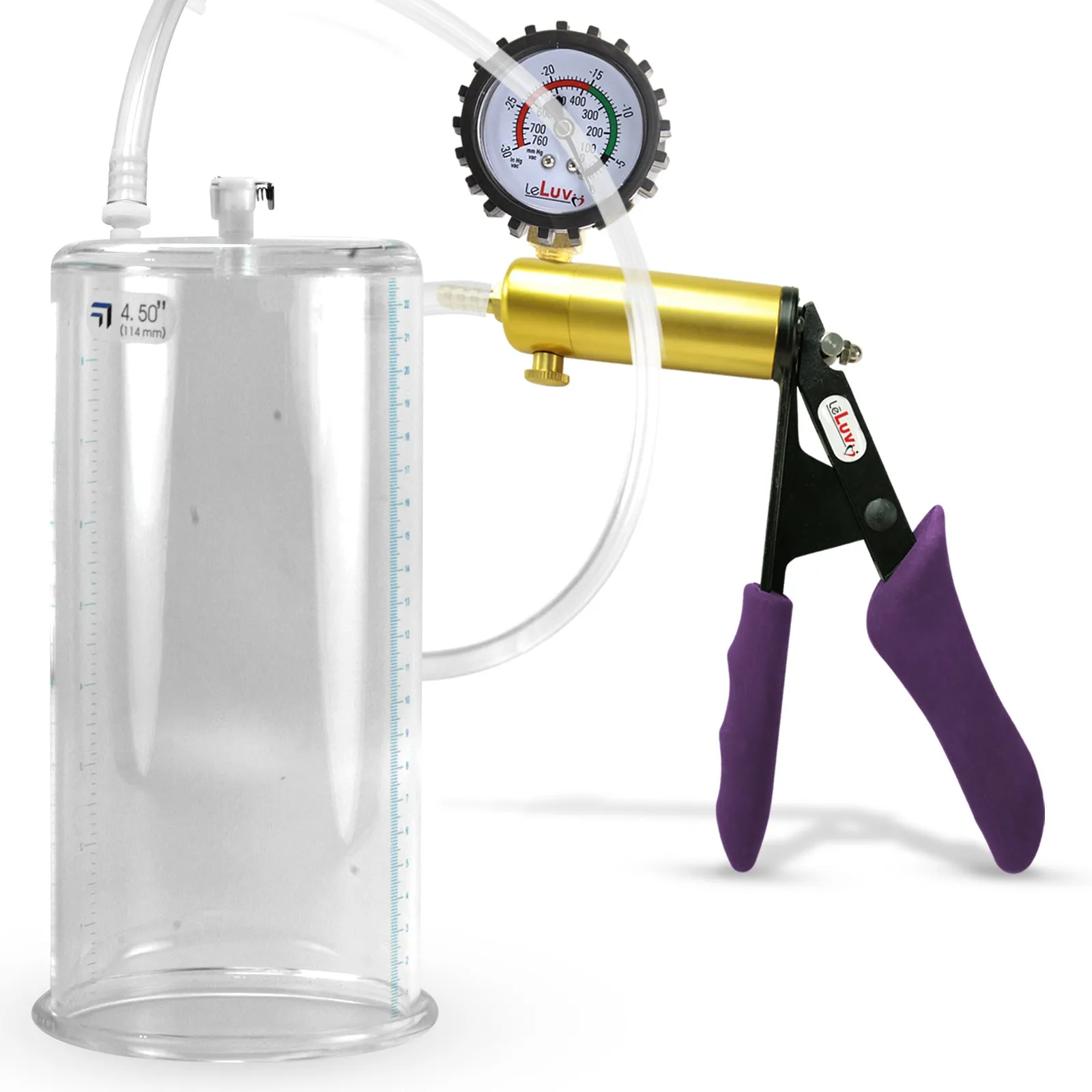 Penis Pump   Gauge LeLuv ULTIMA Purple Silicone Handle 9 Inch Length Untapered Choose Diameter