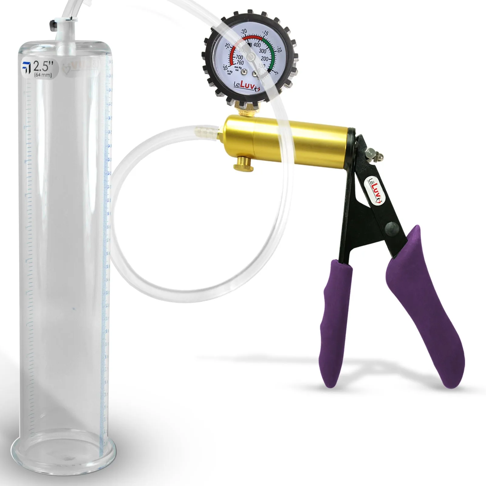 Penis Pump   Gauge LeLuv ULTIMA Purple Silicone Handle 9 Inch Length Untapered Choose Diameter