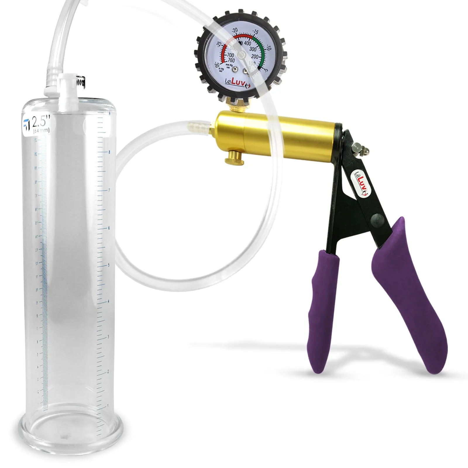 Penis Pump   Gauge LeLuv ULTIMA Purple Silicone Handle 9 Inch Length Untapered Choose Diameter